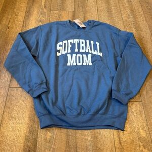 NWT Softball Mom Blue Sweatshirt Size Medium
